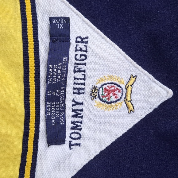 Tommy Hilfiger vintage spellout blue & yellow XL full zip lightweight jacket - Picture 8 of 9